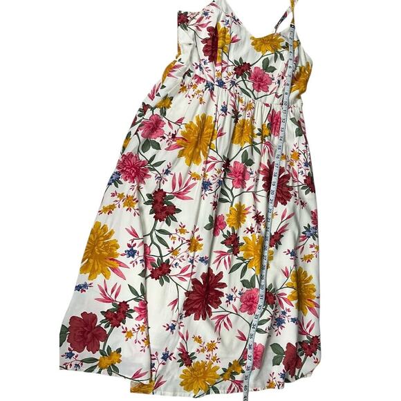 Old Navy Floral Printed Fit & Flare Cami Midi Dress White Floral Size Medium - Picture 11 of 13